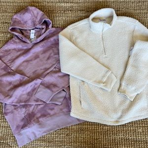 NWT OLD NAVY TIEDYED HOODIE AND ZIPUP BUNDLE FLEECE L
